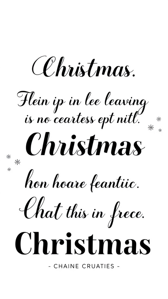 Elegant black and white Christmas quotes displayed in minimalist typography.